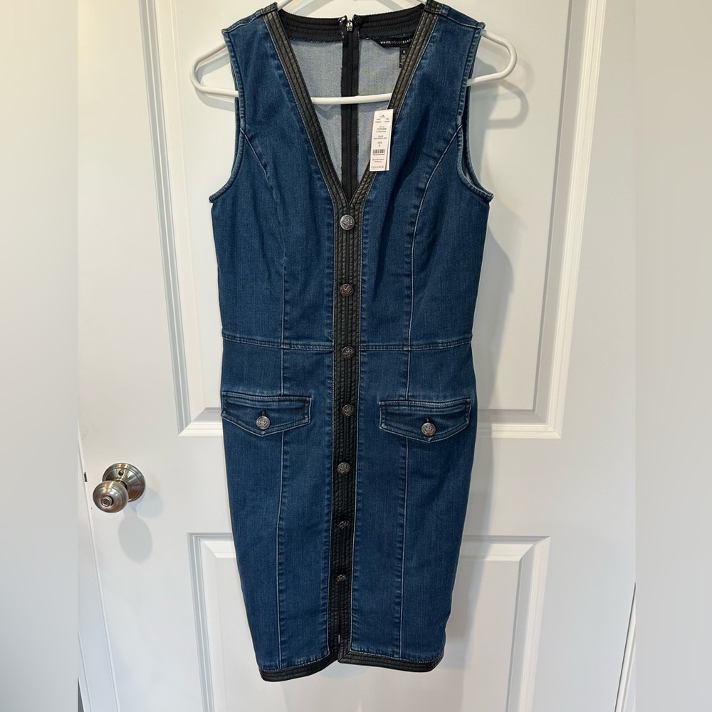 White House Black Market Denim Sleeveless Dress
